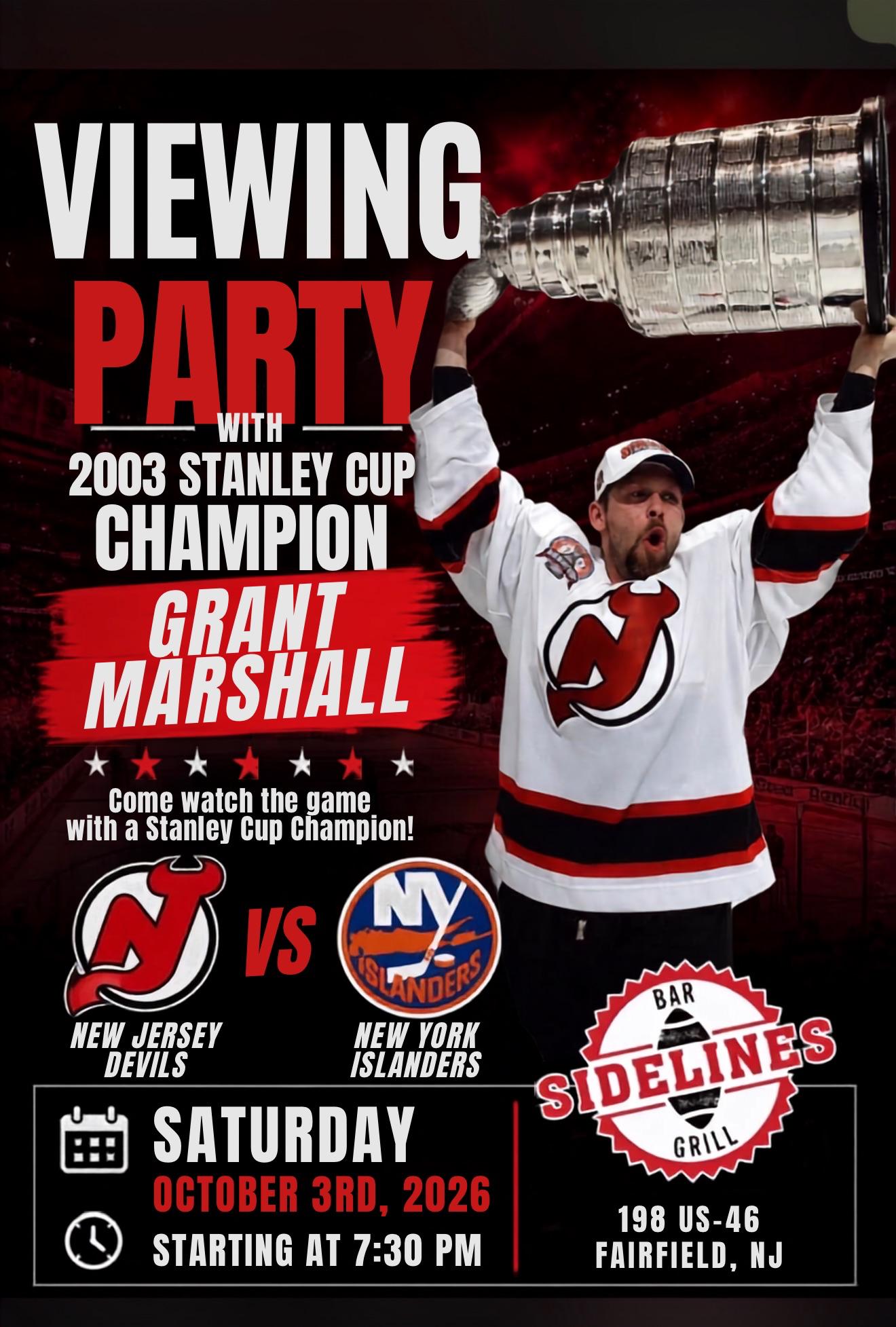 Viewing Party With 2003 Stanley Cup Champion Grant Marshall